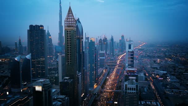 Velkolepé Panorama Centra Dubaje Uae Časový Interval — Stock video