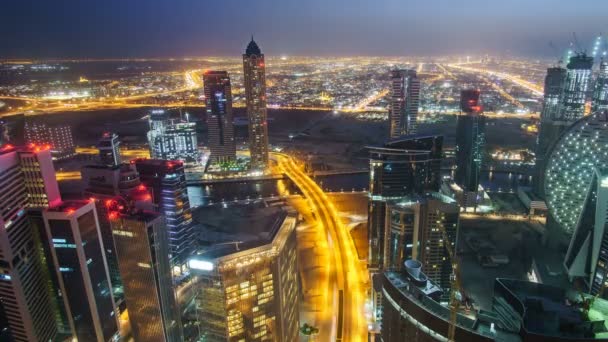 Spektakularna Panorama Centrum Dubaju Zea Timelapse Rozdzielczości — Wideo stockowe