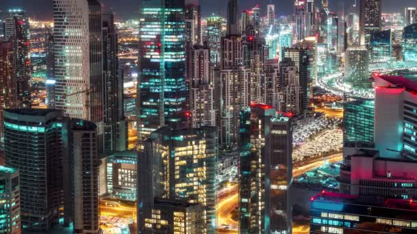 Espectacular Horizonte Del Centro Dubai Emiratos Árabes Unidos Cronograma — Vídeo de stock
