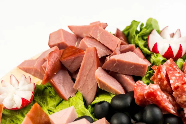 plaka kurulu et ve peynir ile. İtalyan tarzı ziyafet.