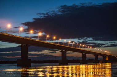 Rusya köprüde Big Ussuri Island yakınındaki Habarovsk, Rusya Federasyonu
