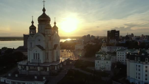 ロシア,ハバロフスク, 2019年8月: Khabarovsk Spaso-Preobrazhenskiy Kafedralnyy soor. . — ストック動画