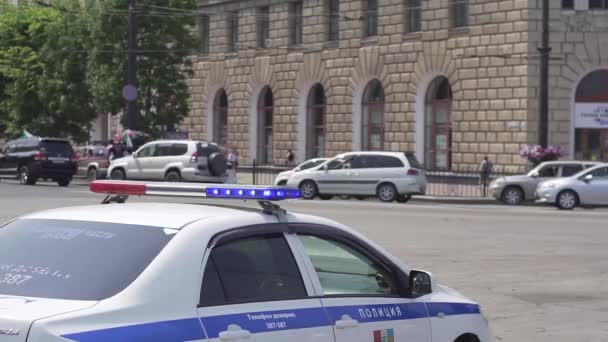 KHABAROVSK, RUSSLAND - 18. Juli 2020: Furgal Sergey Ivanovich. Streikposten zur Unterstützung des Gouverneurs von Chabarowsk — Stockvideo