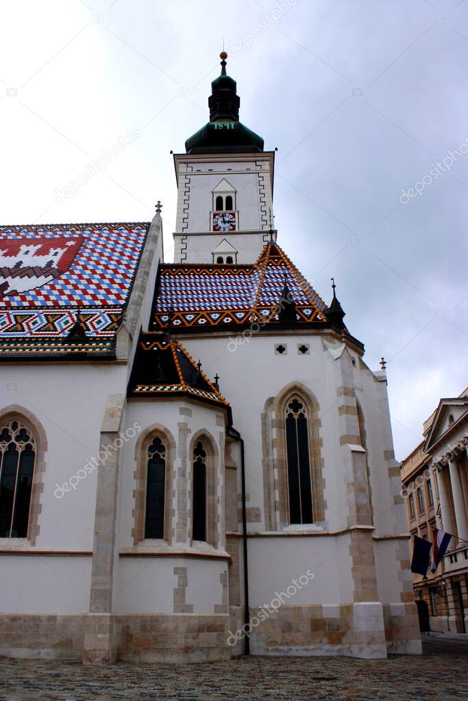 View at St. Mark's Church, Zagreb