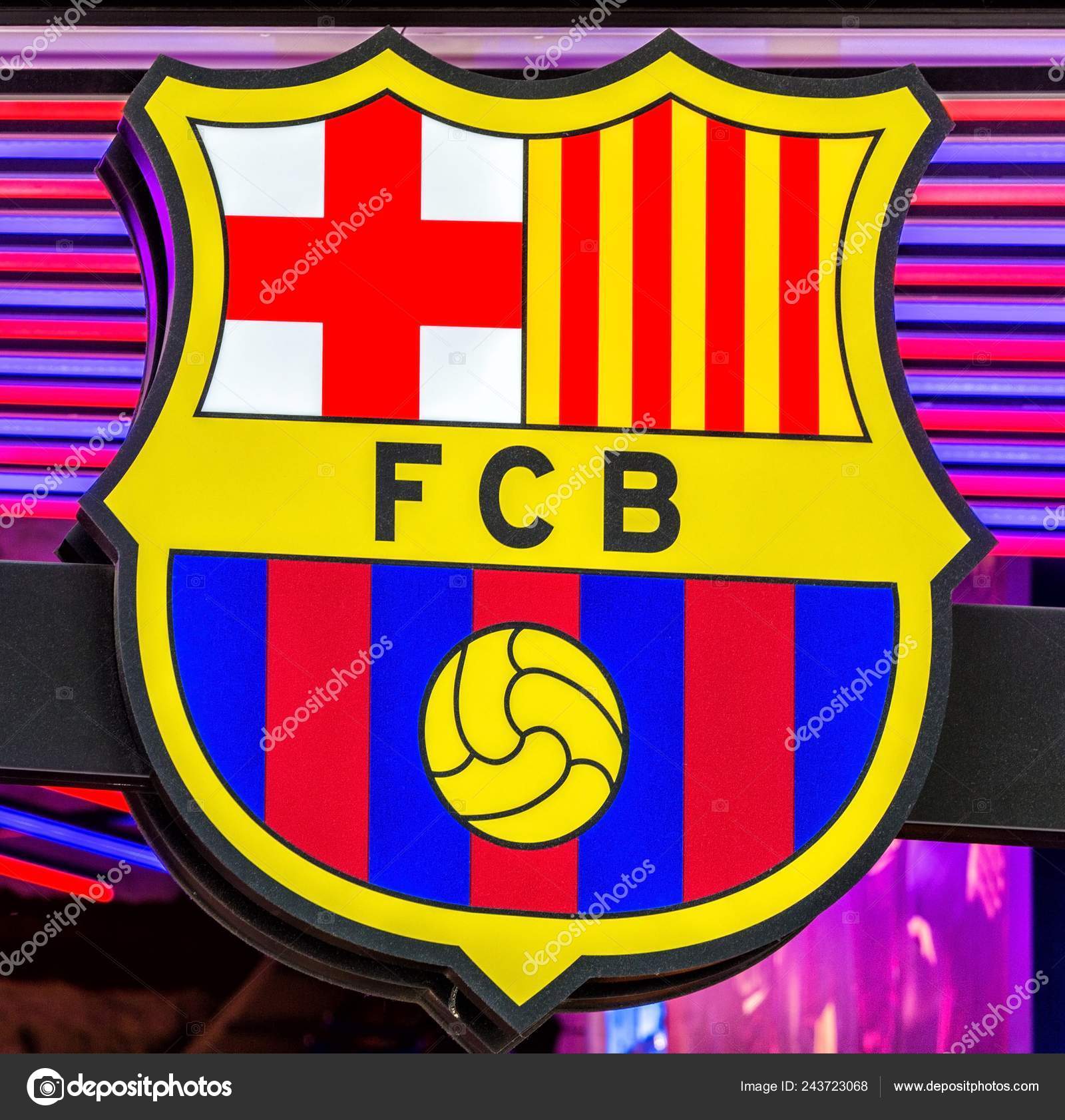 Entrance Fcb Futbol Club Barcelona Official Store Located Passeig Gracia Stock Photo Image By C Mitakag 243723068