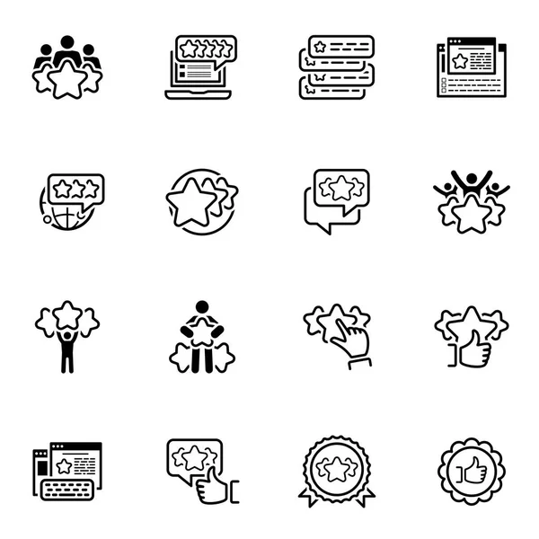 Conjunto simple de Testimonios Iconos relacionados — Vector de stock