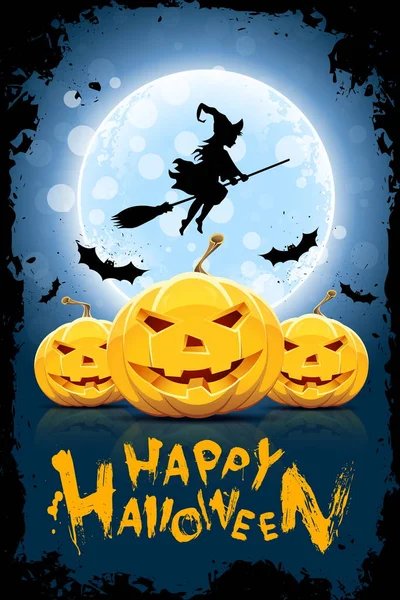 Halloween grappig illustratie met heks — Stockvector