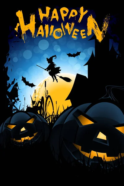 Halloween engraçado ilustração com bruxa —  Vetores de Stock