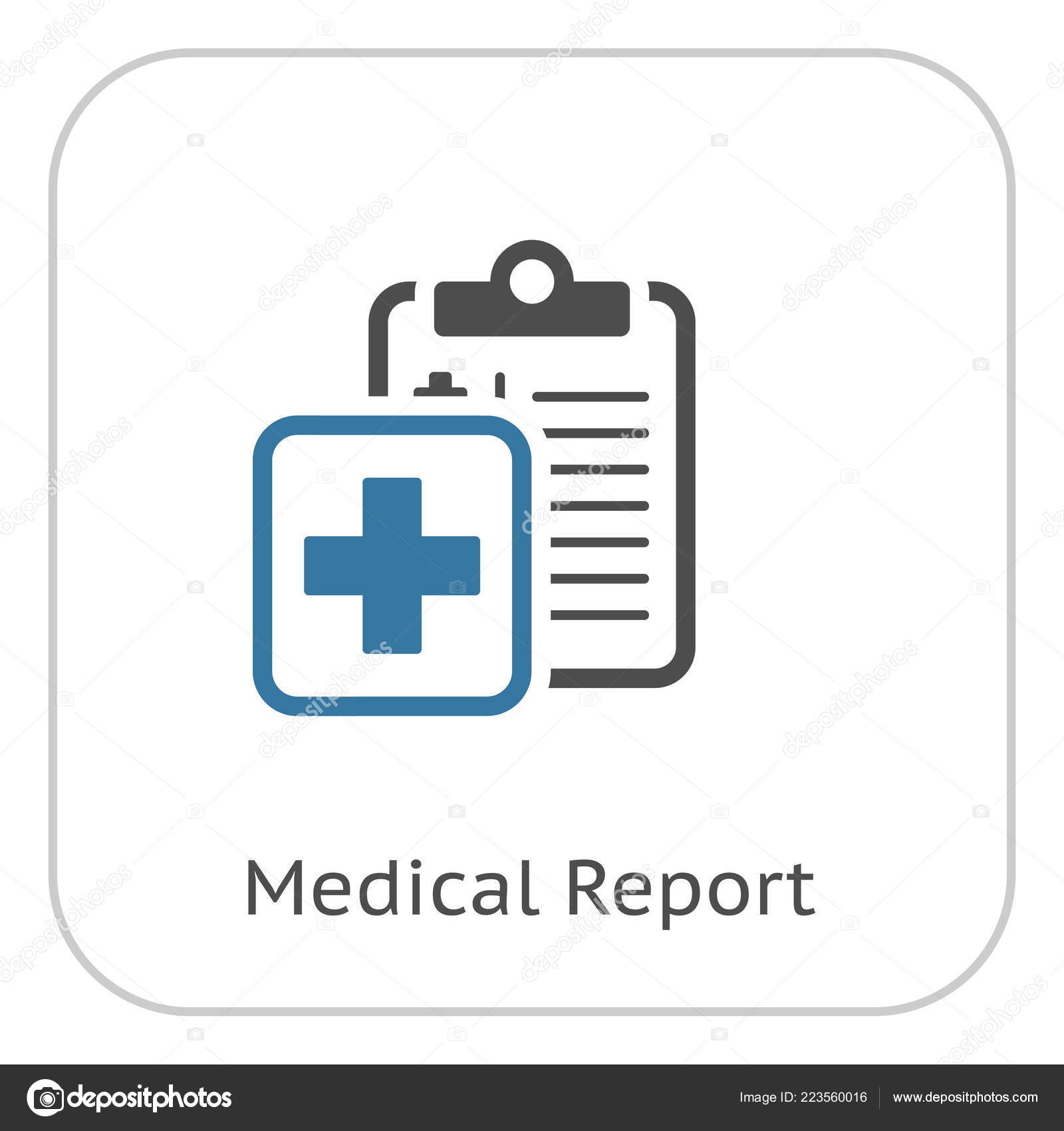 Medical Report and Services Flat Icon Stock Vector by ©=WaD= 223560016