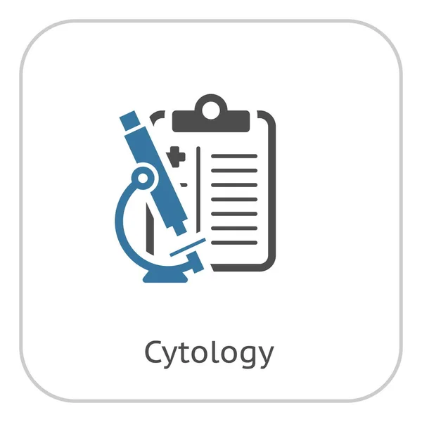 Platte pictogram van de cytologie en medische diensten — Stockvector