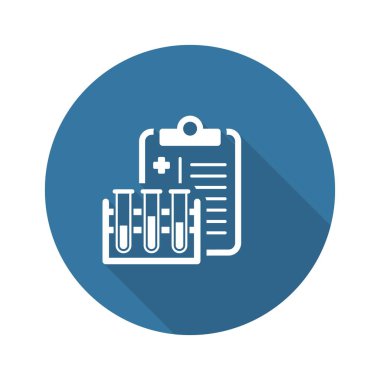 Tıbbi araştırma düz simgesi tasarım. Pano Test tüpleri ile