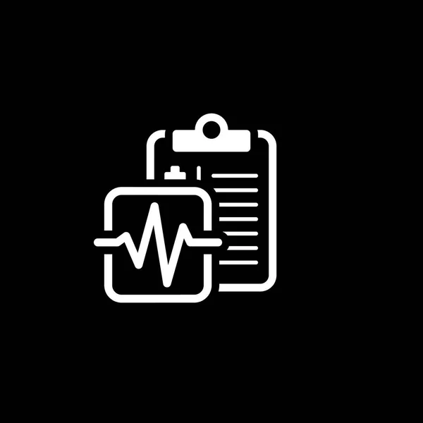Медичні Послуги Плоскі Icon Дизайн Охорони Здоров Буфер Обміну Кардіограма — стоковий вектор