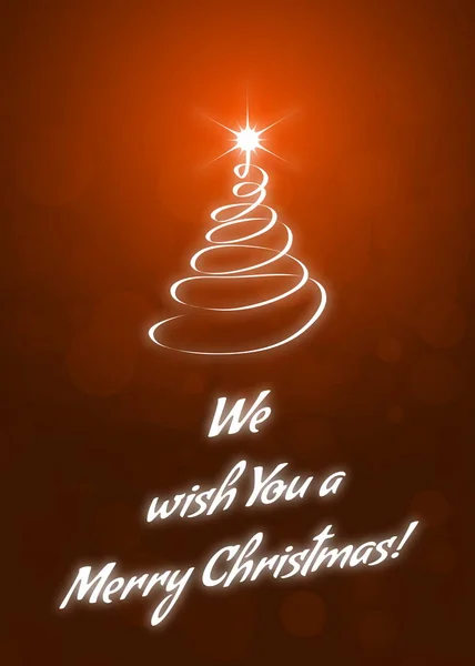 Wish You Merry Christmas Greeting Card Abstract Modern Christmas Tree — Stock Vector