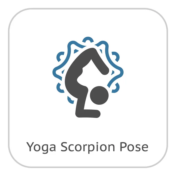 Yoga Scorpion Pose Icon Poses Yoga Diseño Plano Con Adorno — Archivo Imágenes Vectoriales