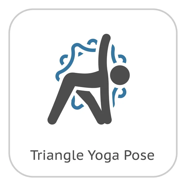 Yoga Triángulo Pose Icono Poses Yoga Diseño Plano Con Adorno — Archivo Imágenes Vectoriales
