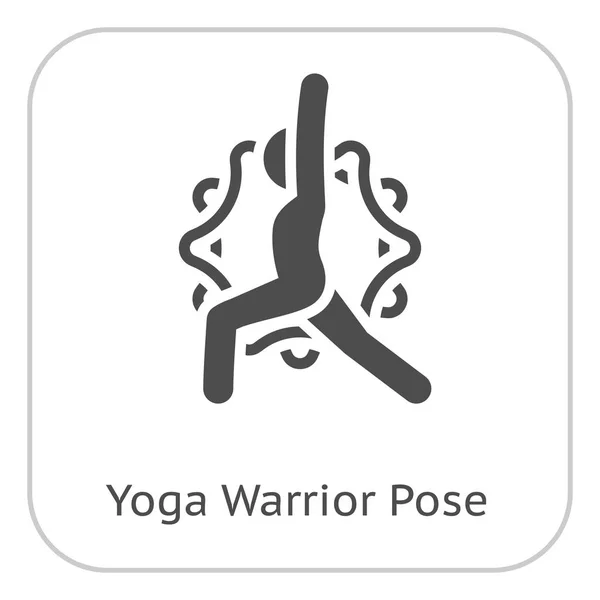 Yoga Guerrero Pose Icono. Diseño plano Ilustración aislada . — Archivo Imágenes Vectoriales