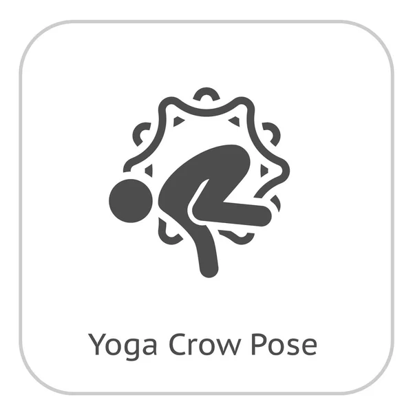 Yoga Crow Pose Icono. Diseño plano Ilustración aislada . — Archivo Imágenes Vectoriales