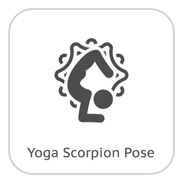 Yoga Scorpion Pose Icon. Diseño plano Ilustración aislada . — Archivo Imágenes Vectoriales