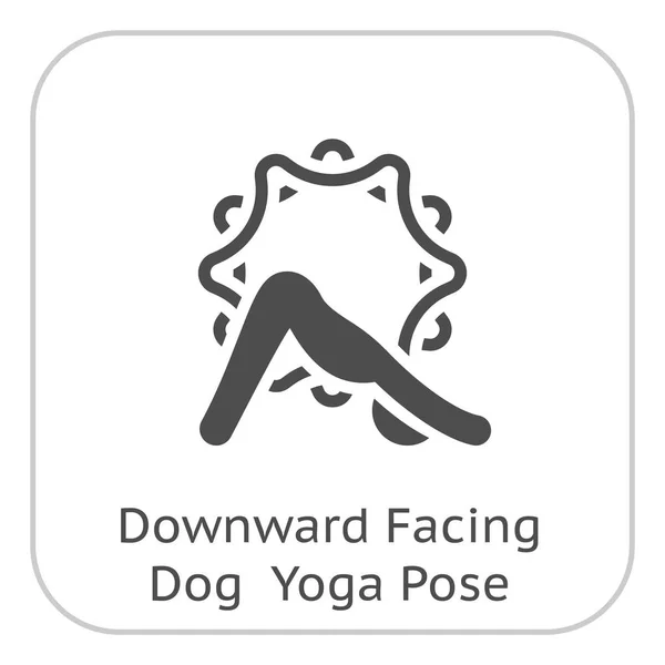 Yoga boca abajo Pose Pose Icon. Diseño plano Ilustración aislada . — Archivo Imágenes Vectoriales