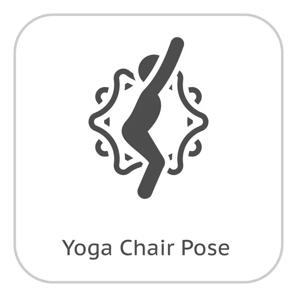 Silla de Yoga Pose Icon. Diseño plano Ilustración aislada . — Archivo Imágenes Vectoriales