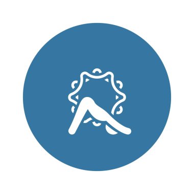 Yoga aşağı doğru bakan köpek poz simgesi. Düz illüstrasyon izole.