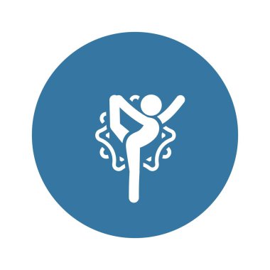 Dans poz simge Yoga efendisi. Düz illüstrasyon izole.