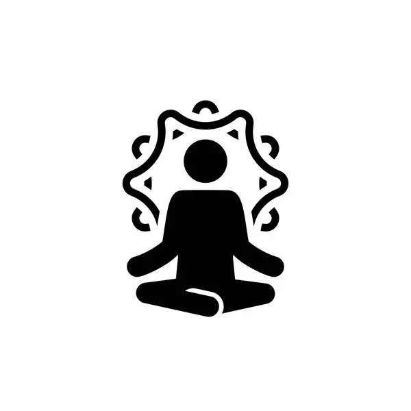 Yoga Retreat and Mediatation Icon. Изолированная иллюстрация плоского дизайна . — стоковый вектор