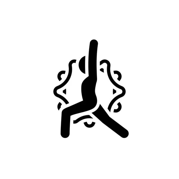 Yoga Warrior Pose Icon. Design piatto isolato Illustrazione . — Vettoriale Stock