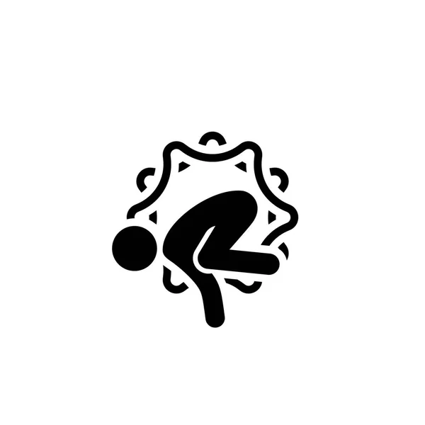 Yoga Crow Pose Icono. Diseño plano Ilustración aislada . — Archivo Imágenes Vectoriales