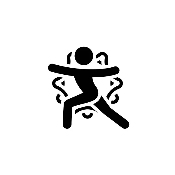 Yoga Guerrero II Pose Icono. Diseño plano Ilustración aislada . — Archivo Imágenes Vectoriales