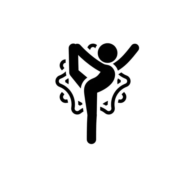 "Yoga Lord of the Dance Pose Icon". Изолированная иллюстрация плоского дизайна . — стоковый вектор