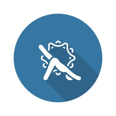 Yoga Pose simgesi. Düz tasarım Yoga arkada Mandala süsleme ile poz veriyor. İzole illüstrasyon.