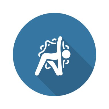 Yoga Pose simgesi. Düz tasarım Yoga arkada Mandala süsleme ile poz veriyor. İzole illüstrasyon.