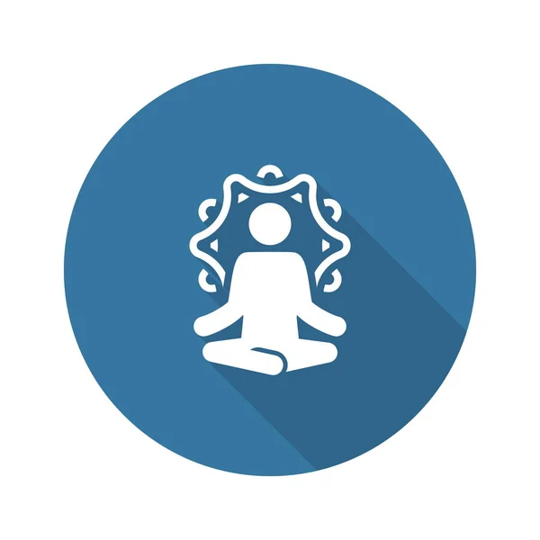Yoga Pose Icon Poses Yoga Diseño Plano Con Adorno Mandala — Archivo Imágenes Vectoriales