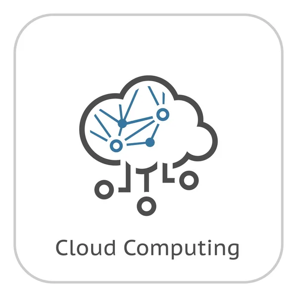 Simples Cloud Computing Vector Line Icon —  Vetores de Stock