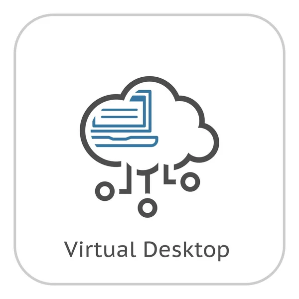 Icono de línea de vectores de escritorio virtual simple — Archivo Imágenes Vectoriales
