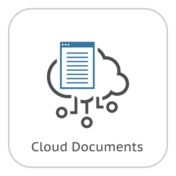 Documentos de nube simples Vector Line Icon — Vector de stock