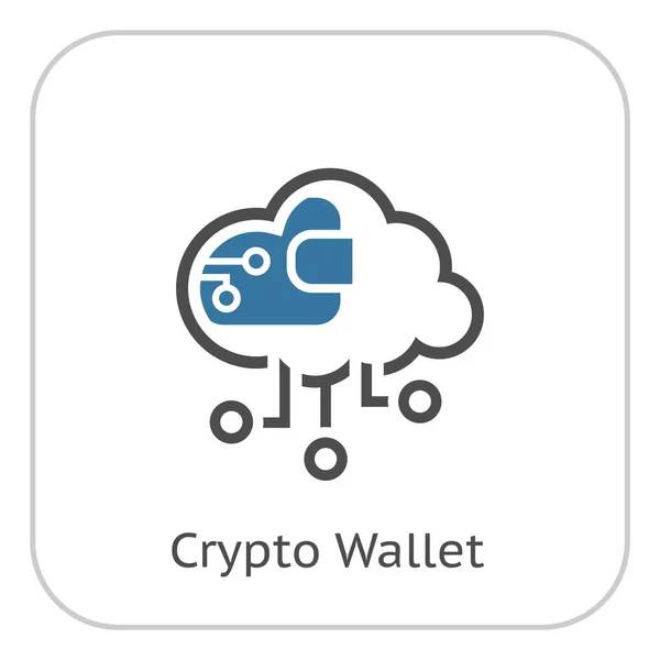Simple Crypto Wallet Vector Line Icono Vector de stock