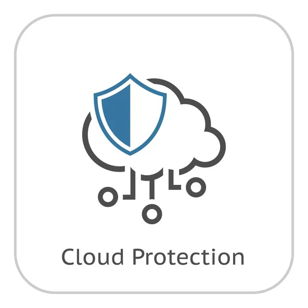 Icono de línea de vectores de protección de nube simple Gráficos vectoriales