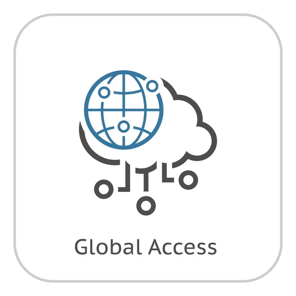 Egyszerű globális hozzáférés Vektorikonja — Stock Vector