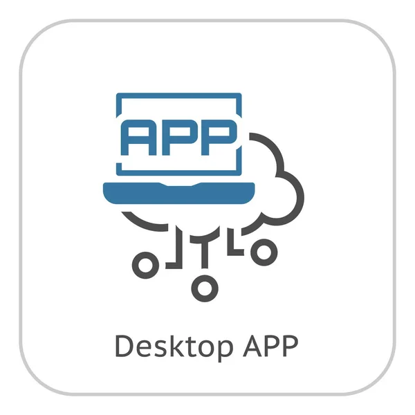 Simples Desktop APP Vector Line Icon — Vetor de Stock