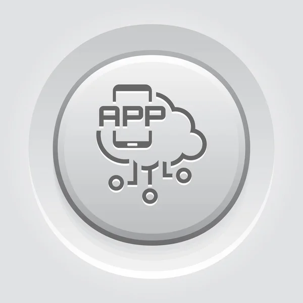 Simple Mobile Cloud APP Vector Icon — Stock Vector
