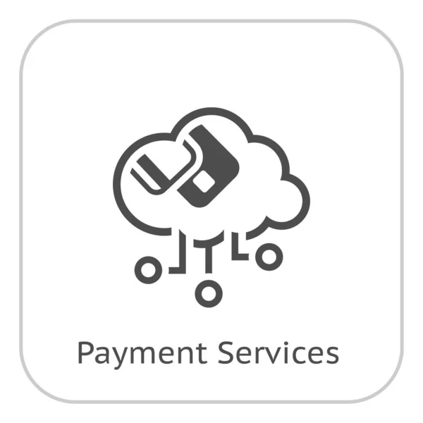 Serviços Pagamento Simples Vector Line Icon Com Dois Cartões Crédito — Vetor de Stock