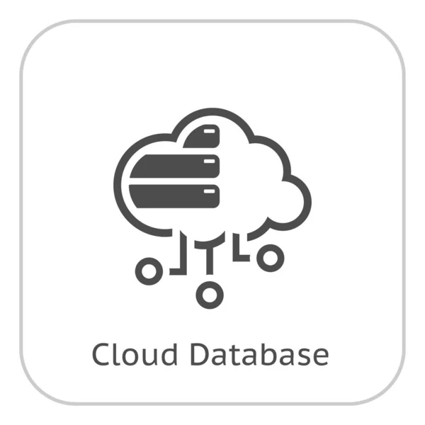 Eenvoudig Cloud Database Vector Lijn Pictogram Met Opslagapparaten — Stockvector