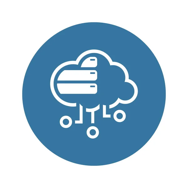 Sencillo Cloud Database Vector Icon — Vector de stock
