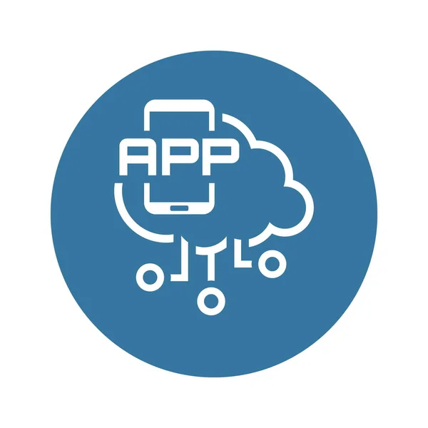 Simple Mobile Cloud APP Vector Icon — Stock Vector