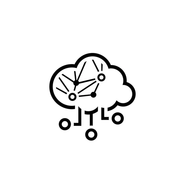 Icono de Vector de Computación en Nube Simple — Archivo Imágenes Vectoriales