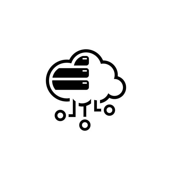 Einfaches Cloud-Datenbank-Vektor-Symbol — Stockvektor