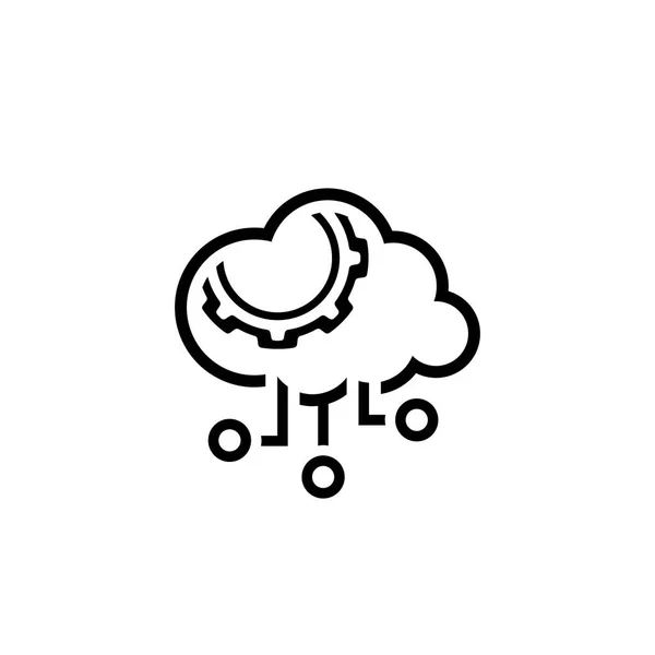 Icono de Vector de procesamiento de nube simple — Vector de stock