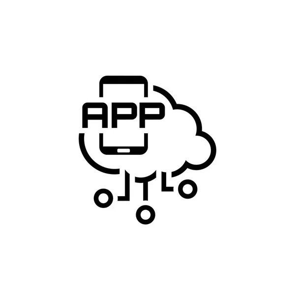 Icono de vector de aplicación de nube móvil simple — Vector de stock